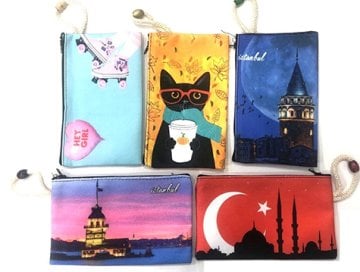 Dijital Baskılı Ham Bez Cüzdan