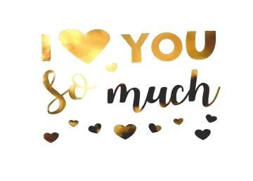 Yapışkanlı Gold I Love You Balon Sticker