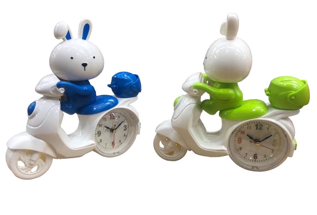 Motosikletli Tavşan Alarmlı Masa Saati
