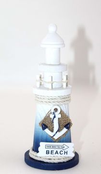 Dekoratif Hediyelik Ahşap Marin Çapa Deniz Feneri
