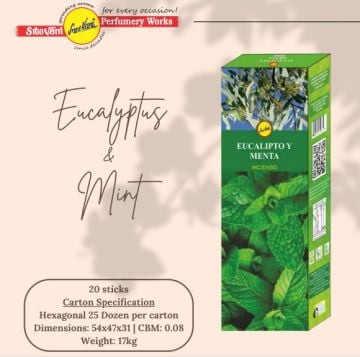 Sree Vani Eucalyptus & Mint Çubuk Tütsü Incense Sticks (120 Adet)