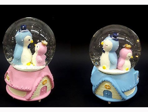 Dekoratif Penguen Kar Küresi Müzik Kutusu