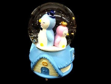 Dekoratif Penguen Kar Küresi Müzik Kutusu