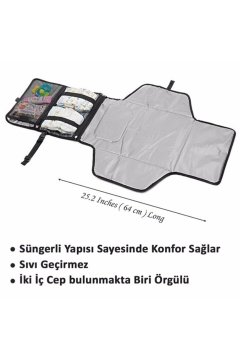 Bebek Alt Açma Değiştirme Örtüsü Fonksiyonlu Bakım Çantası