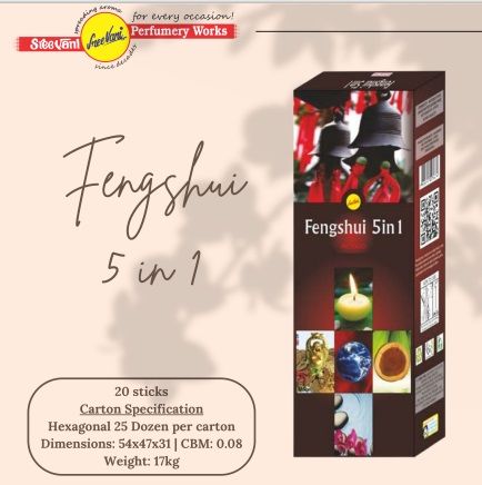 Sree Vani Feng Shui 5 in 1 Çubuk Tütsü Incense Sticks (120 Adet)