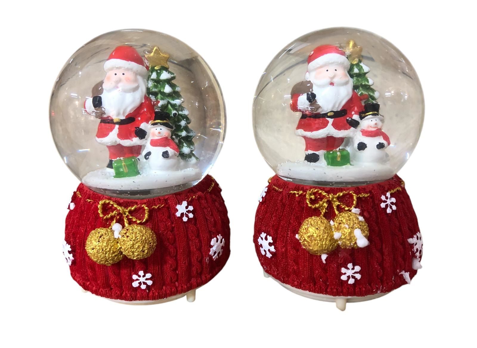Yılbaşı Kardan Adam Noel Baba Işıklı Motorlu Cam Kar Küresi