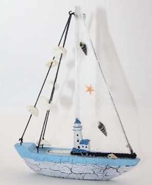 Dekoratif Ahşap Yelkenli Gemi Maketi 27 cm