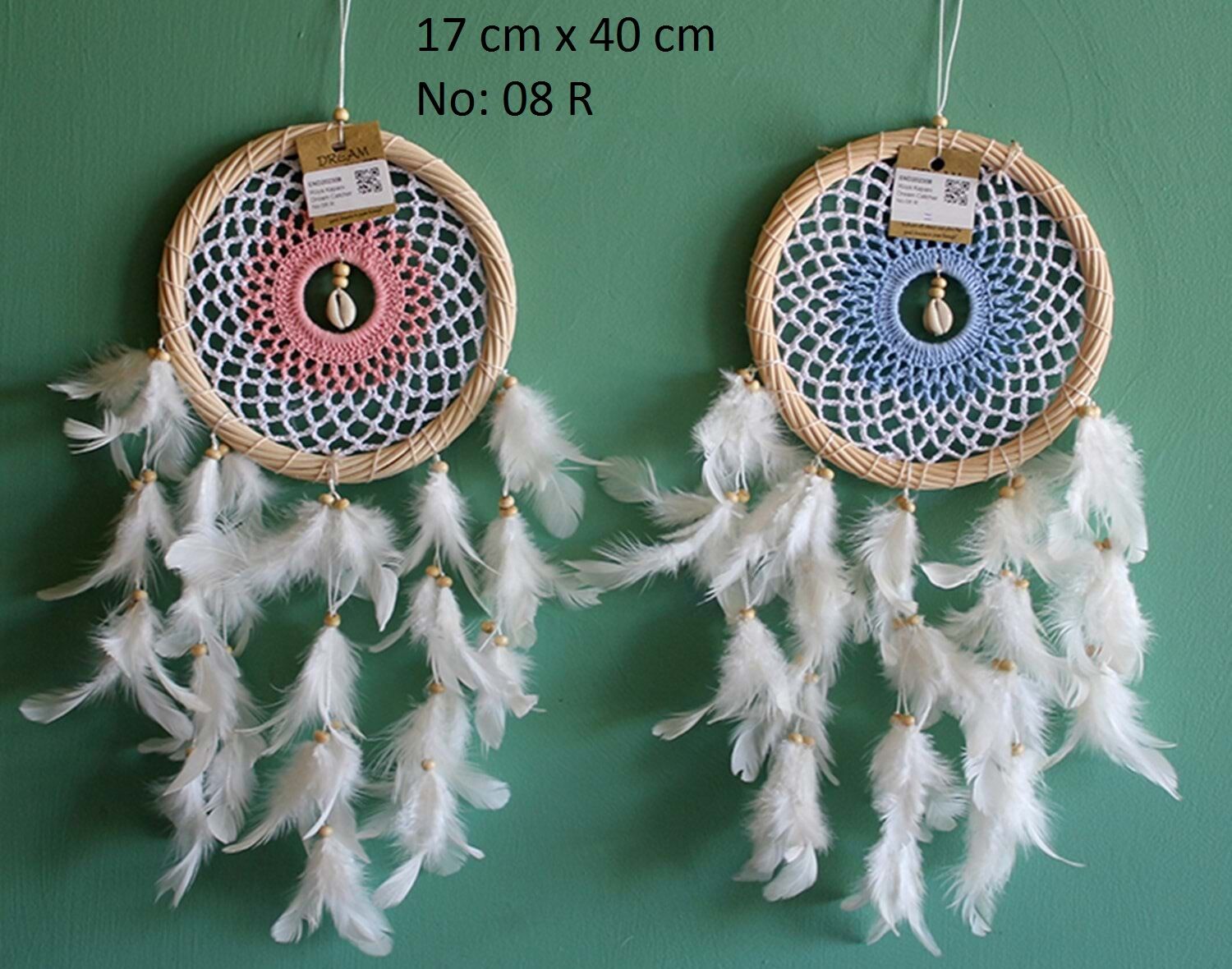 Beyaz Püsküllü Dantelli Renkli Rüya Düş Kapanı Dream Catcher