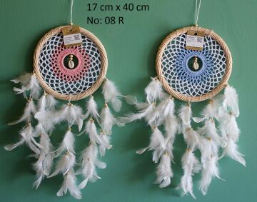 Beyaz Püsküllü Dantelli Renkli Rüya Düş Kapanı Dream Catcher