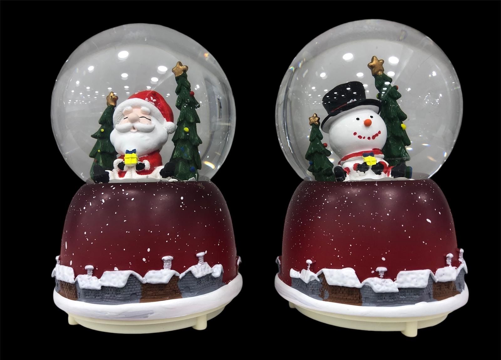 Yılbaşı Ağacı Noel Baba Kardan Adam Işıklı Müzikli Cam Kar Küresi