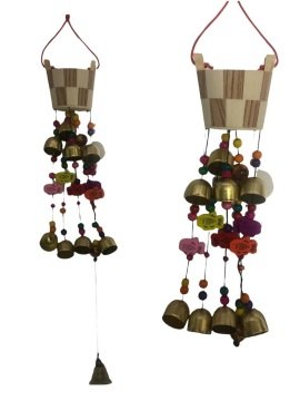 Asılabilir Renkli Boncuklu Balık Tasarım Rüzgar Çanı (60cm)