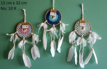 Beyaz Püsküllü Rengarenk Rüya Düş Kapanı Dream Catcher