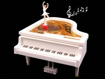 Balerinli Piyano Şeklinde Müzik Kutusu