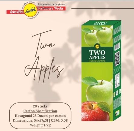 Sree Vani Two Apple Red & Green Çubuk Tütsü Incense Sticks (120 Adet)