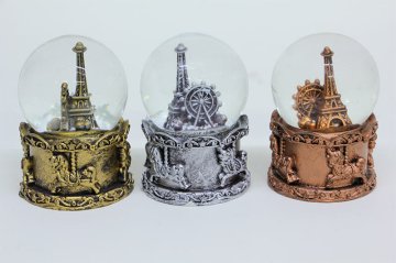 Işıklı Mini Eyfel Kulesi Temalı Dekoratif Cam Kar Küresi