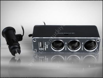 Araba Çakmak Soketi Çoğaltıcı 3+1 Usb