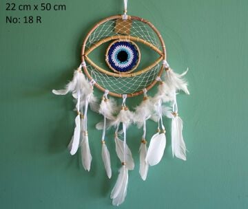 Beyaz Püsküllü Göz Rüya Düş Kapanı Dream Catcher