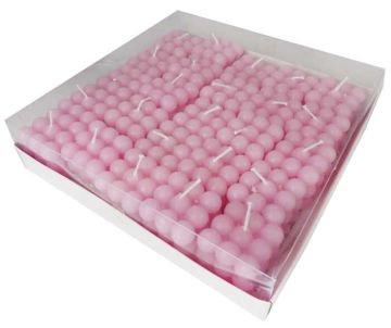 Dekoratif Mini Bubble Pembe Mum 4.5cm (25 Adet)