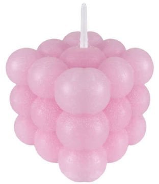 Dekoratif Mini Bubble Pembe Mum 4.5cm (25 Adet)