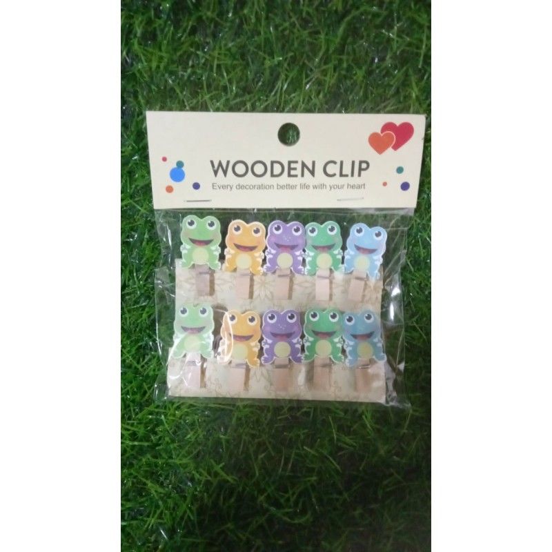Mini Ahşap Kurbağa Resim Mandalı (120 Adet)