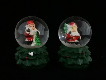 Renkli Işıklı Mini Noel Baba Cam Kar Küresi