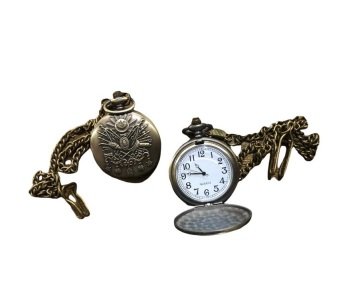 Antika Osmanlı Arması Kabartmalı Köstekli Cep Saati
