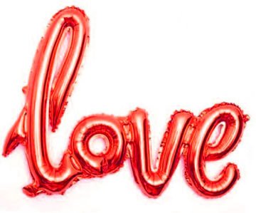 Love Kırmızı Folyo Balon  (60cm x 45 cm)