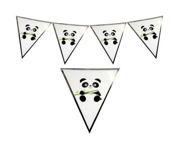 İyiki Doğdun Panda Temalı Üçgen Flama Bayrak
