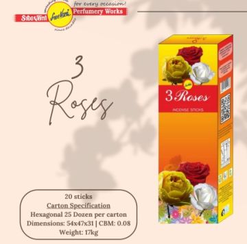 Sree Vani 3 Roses Çubuk Tütsü İncense Sticks (120 Adet)