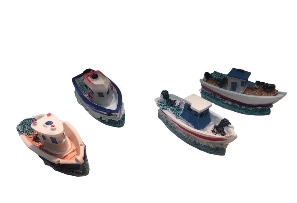 Dekoratif Marin Mini Polyester Balıkçı Teknesi (12 Adet)