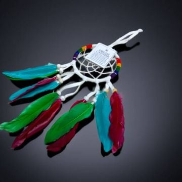 Renkli Flok Çakra Dreamcatcher Boncuklu Rüya Kapanı