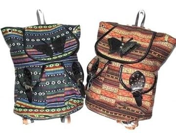 Otantik Kelebekli Kilim Desenli Sırt Çantası