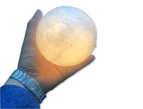 3D Dolunay Şeklinde Küre Gece Lambası Masa Lambası (Beyaz)