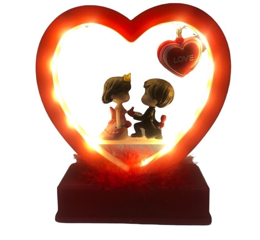 Işıklı Müzikli Kalp Love Diz Çöken Sevgili Biblosu