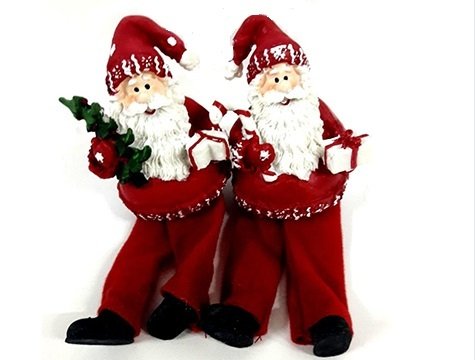 Dekoratif Ayakları Sallanan Noel Baba Biblo (2 Adet)