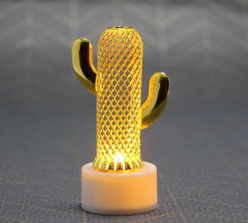 Dekoratif Kaktüs Tasarımlı Led Pilli Lamba (10 Adet)
