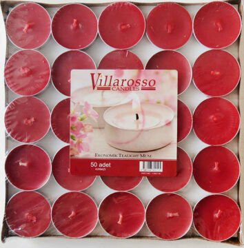 Kırmızı Tealight Mum (50 Adet)
