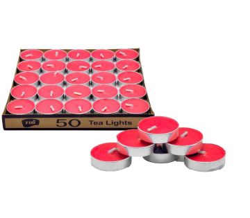Kırmızı Tealight Mum (50 Adet)