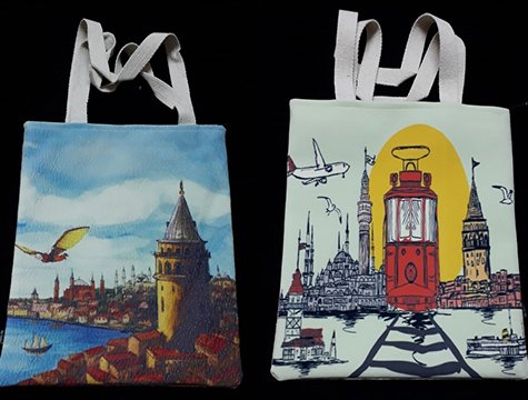 Dijital Baskılı İstanbul Manzaralı Bayan Çantası