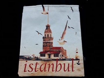 Dijital Baskılı İstanbul Manzaralı Bayan Çantası