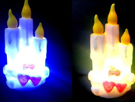 Renk Değiştiren Işıklı 3Lü Mum Gece Lambası