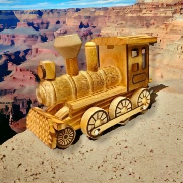 Natürel Ahşap Tren Lokomotif Oyuncak
