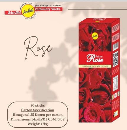 Sree Vani Rose (Gül) Çubuk Tütsü Incense Sticks (120 Adet)