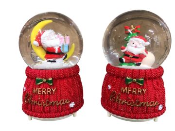 Yılbaşı Noel Baba Ve Hediyeler Püskürtmeli Müzikli Cam Kar Küresi