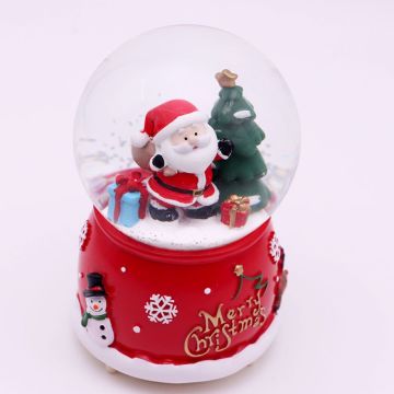 Yılbaşı Ağacı Ve Noel Baba Işıklı Müzikli Cam Kar Küresi