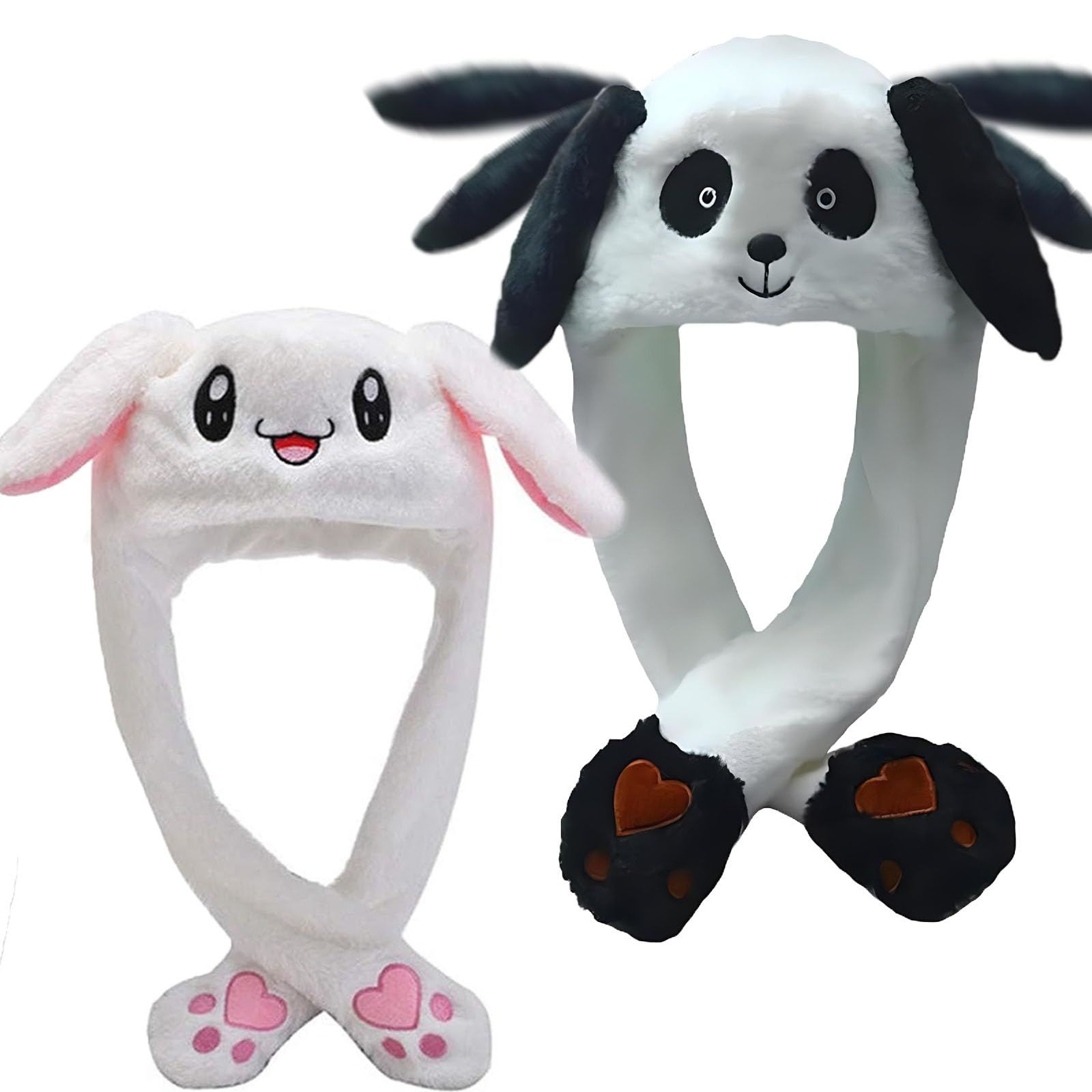 Peluş Hareketli Tavşan Kulaklı Şapka