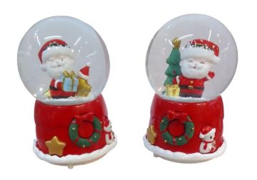 Yılbaşı Noel Baba Çam Ağacı Işıklı Müzikli Cam Kar Küresi