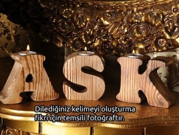 Ahşap Harf Tealight Mumluk