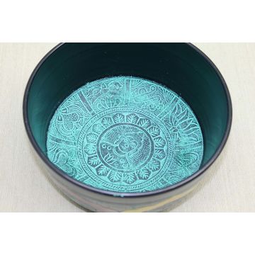 7 Chakra Desenli Tibet Çanağı Tibet Meditasyon Çanı (19 cm)