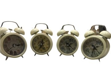 Dekoratif Krem Renk Masa Üstü Alarmlı Çalar Saat